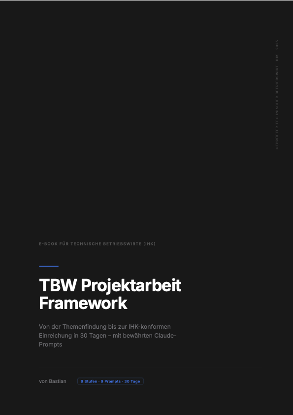 TBW Projektarbeit Framework – E-Book Cover